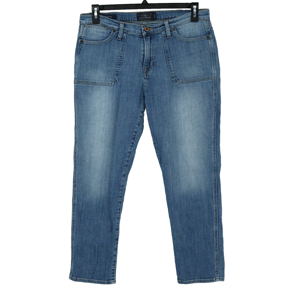 Lucky Brand Jeans Womens 14 Waist 32 Blue Stretch Charlotte Rail Straight Leg